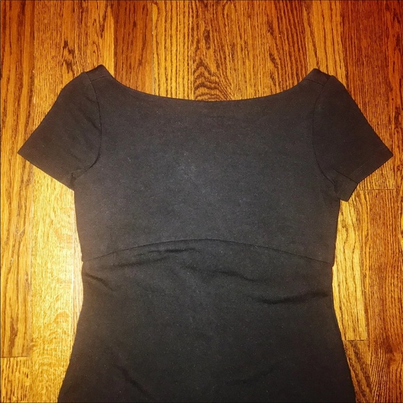 Black Boat Neck, Low Back Dress - Picture 2 of 5